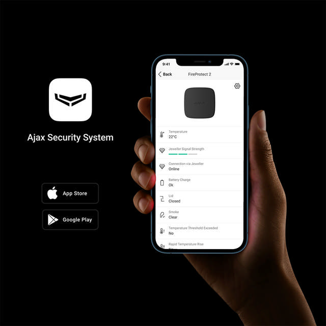Ajax FireProtect 2 RB (Heat/Smoke) - AL - black