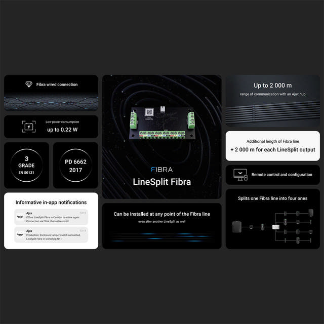 Ajax LineSplit - Fibra - black