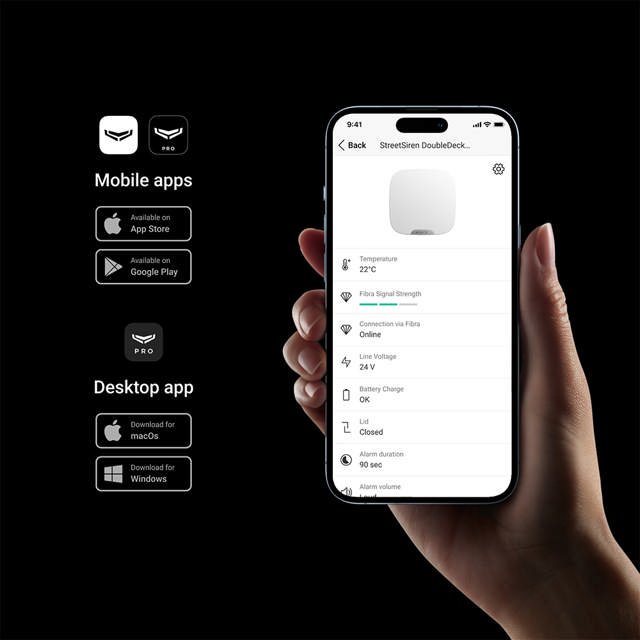 Ajax StreetSiren DoubleDeck - Fibra - white