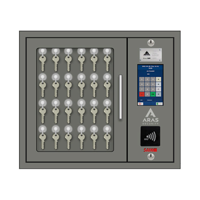 ARAS Nøgleskab - 24 keys - inkl. kortlæser - 55x51