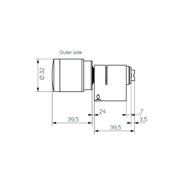 SI AX - VCN - SO Cylinder 30 mm. MI
