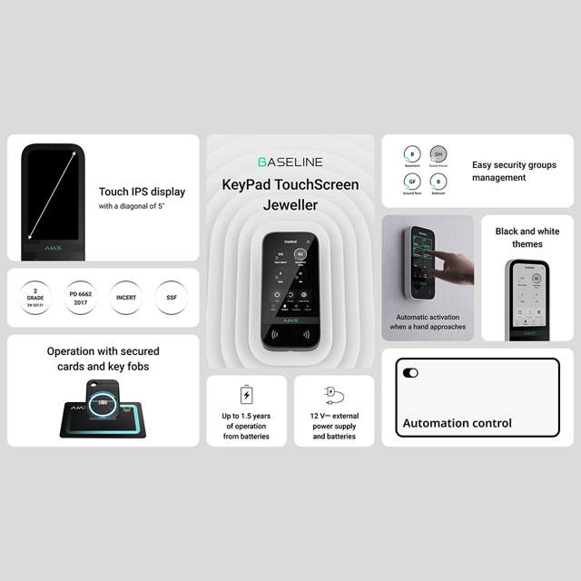 Ajax KeyPad TouchScreen - Baseline - Black